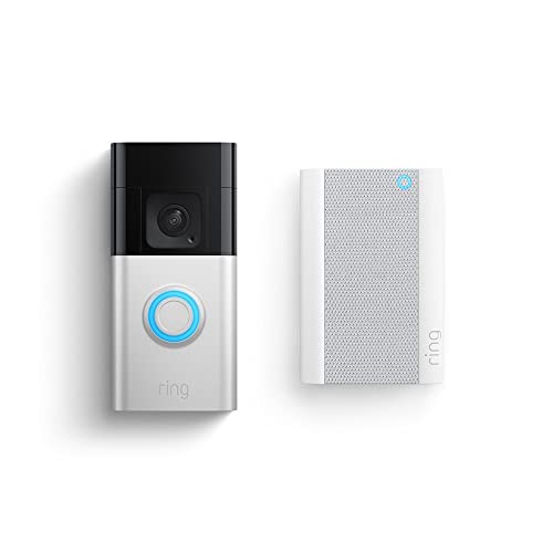 Ring Battery Doorbell Plus | Head-To-Toe Hd+ Video, Motion Detection &amp;amp; Alerts, and Two-Way Talk (2023 Release) With Ring Chime Pro