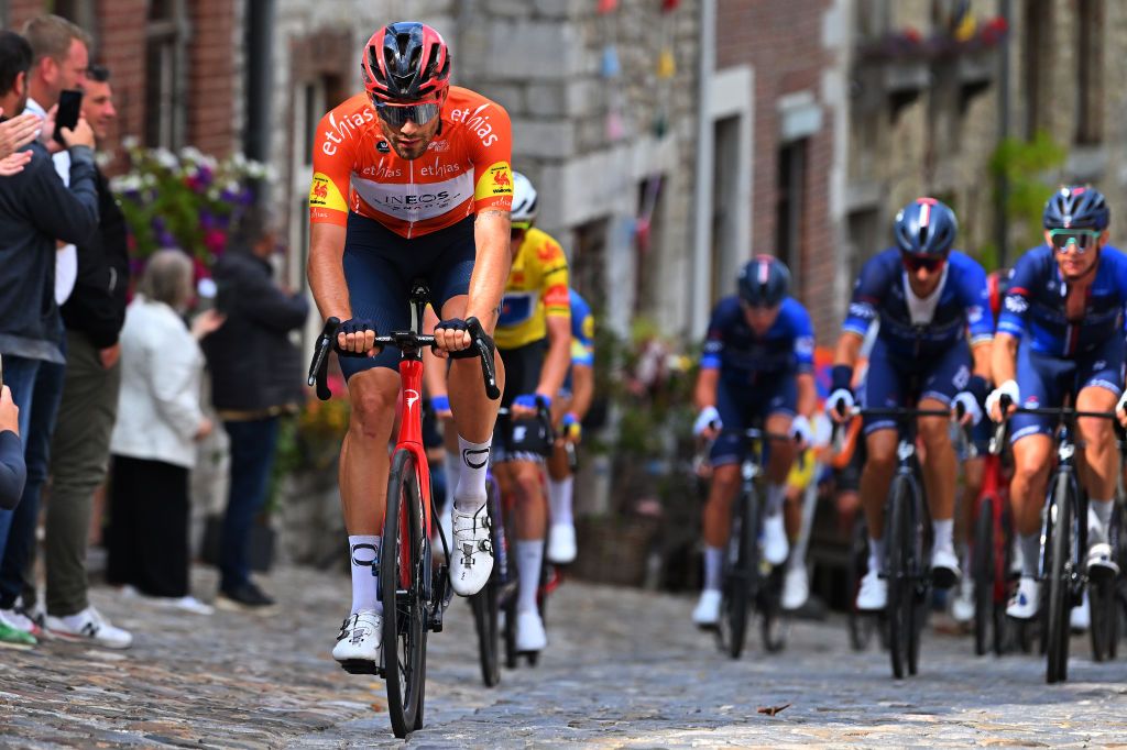 Filippo Ganna in the Tour de Wallonie leader's jersey