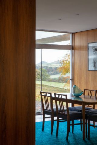 dining space at restored Peter Womersley house in High Sunderland