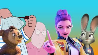 Characters from Oscar-nominated animations Zootopia 2, KPop Demon Hunters, Retirement Plan, Forevergreen and The Three Sisters 