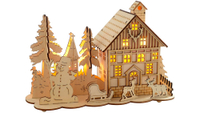 WeRChristmas Pre-Lit Wooden House Snow Reindeer Scene was £18, now £12 at Amazon