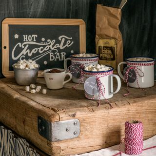 Hot chocolate station with marshmallows