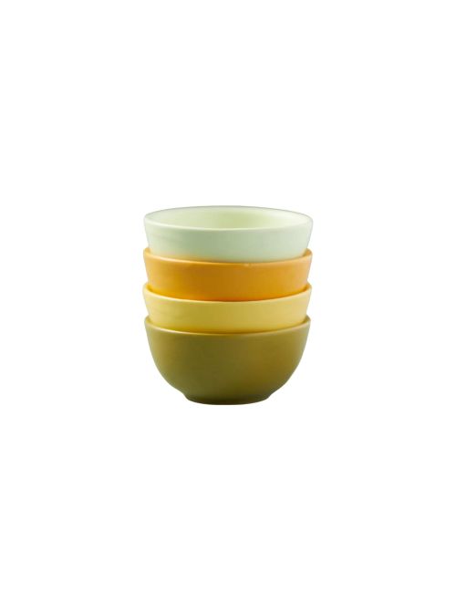 Ceramic Pinch Bowls, Green Set of 4