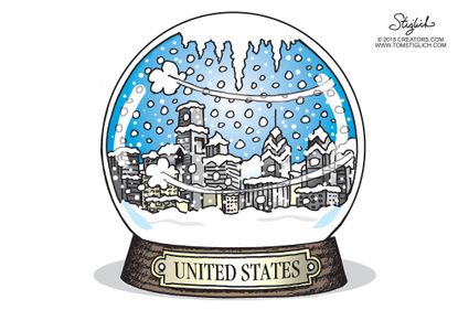 Editorial cartoon U.S. winter weather snow