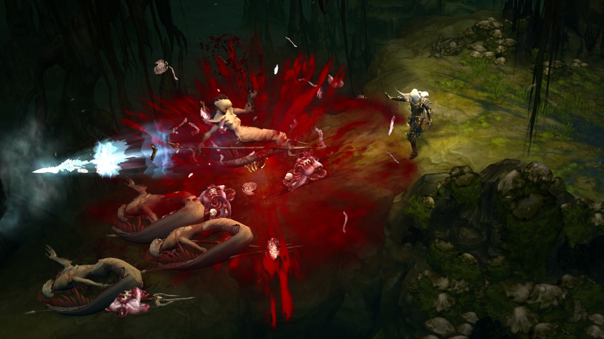In Diablo 3, a necromancer explodes a corpse