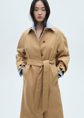 Cotton trench coat womens best sale