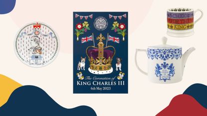 A composite image of three of the best King Charles coronation memorabilia, gifts and souvenirs in 2023.