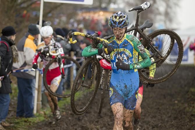 Thijs van Amerongen (AA Drink) hit the front in the first half of the race