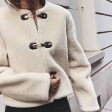 Zara, Faux Shearling Toggle Jacket