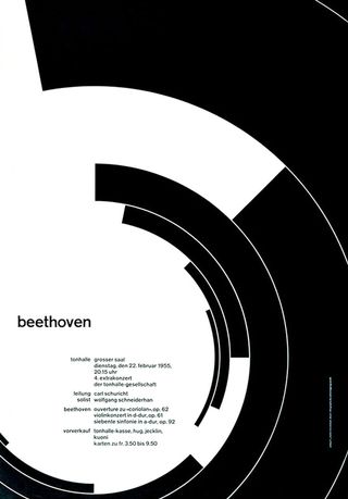 Sean Perkins was influenced by the work of Swiss designer Josef Muller-Brockmann, the man behind this striking Beethoven piece