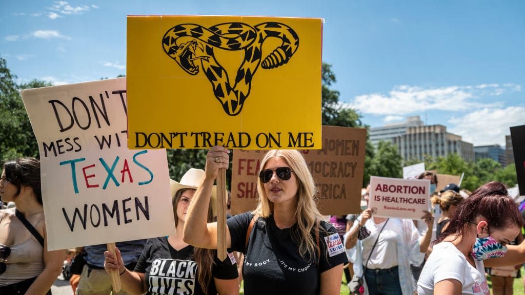 Pro-choice demonstrators in Texas