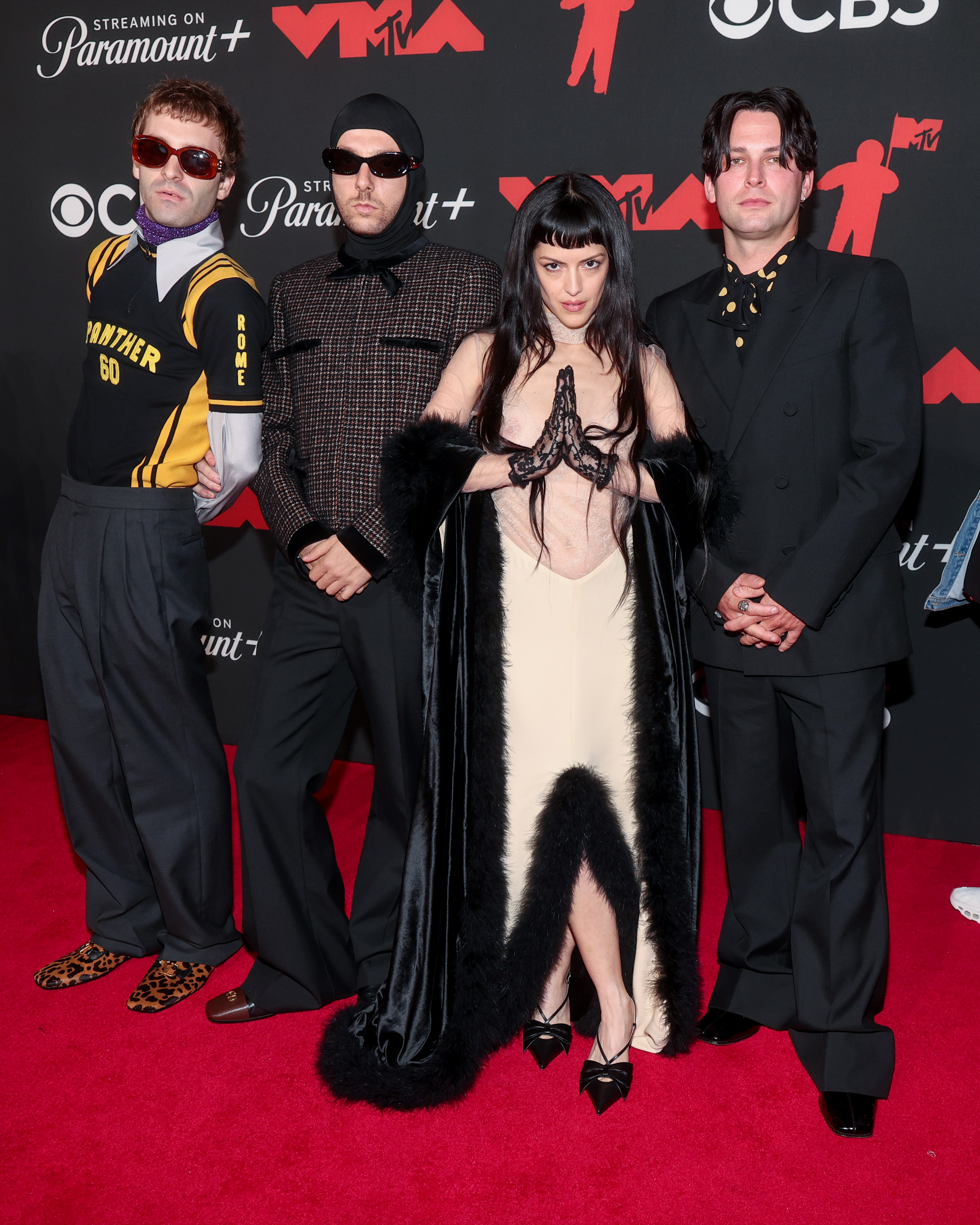 The mar&amp;iacute;as attend the 2025 mtv vmas wearing valentino