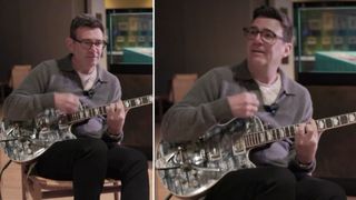 Andy Burbnham, the man poised to become the next UK Prime Minister, plays a guitar at Manchester Museum