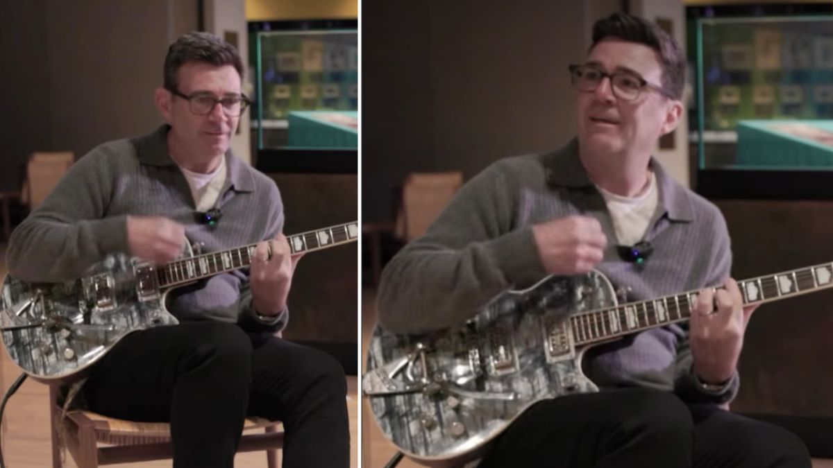 Andy Burbnham, the man poised to become the next UK Prime Minister, plays a guitar at Manchester Museum