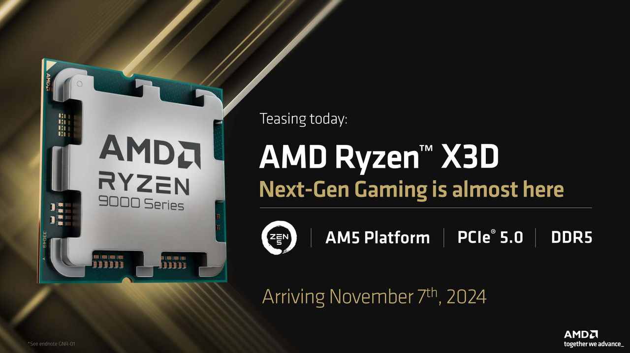 AMD slides covering the release date of the Ryzen 9000-series X3D chips and the upcoming price cut
