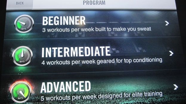Nike+ Training iPhone app workouts summary