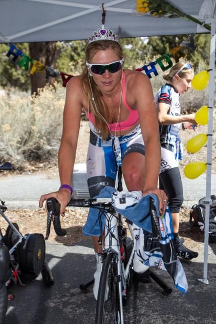 Alison Tetrick (Exergy) was all dressed up for her birthday time trial.