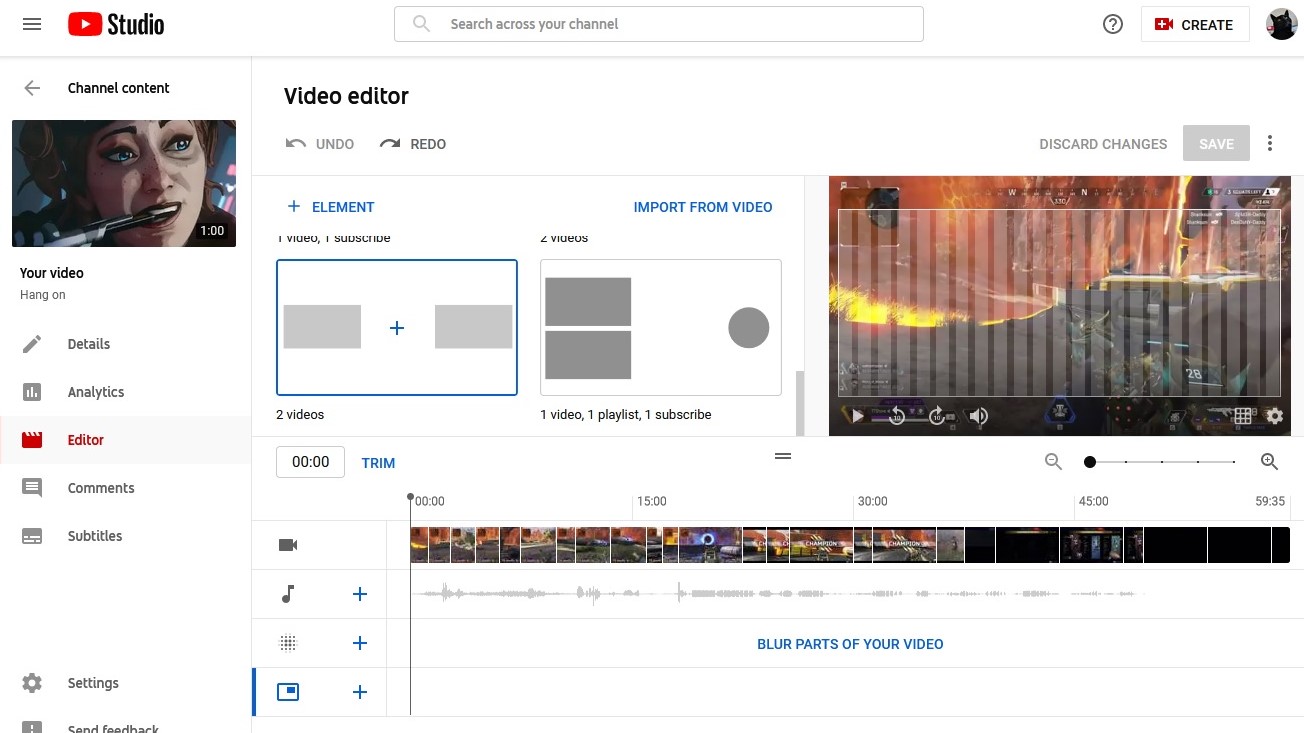How to edit videos on YouTube: Add an end screen step 3: Select a template