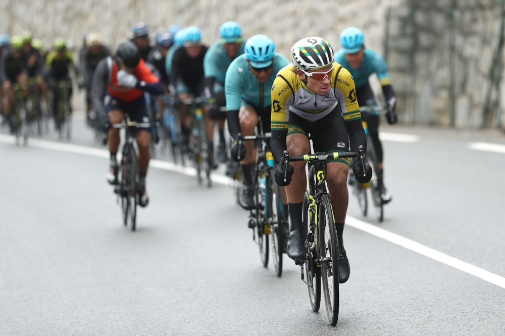 Alex Edmondson on the front for Mitchelton-Scott