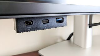 Dell UltraSharp 49 Curved Monitor quick access ports.