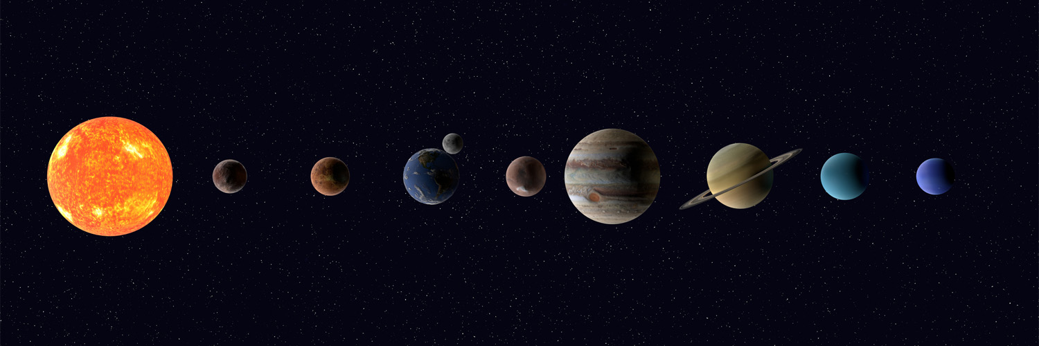 solar system in a lineup