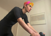 Cycling Weekly writer Tom Davidson riding on Zwift indoors