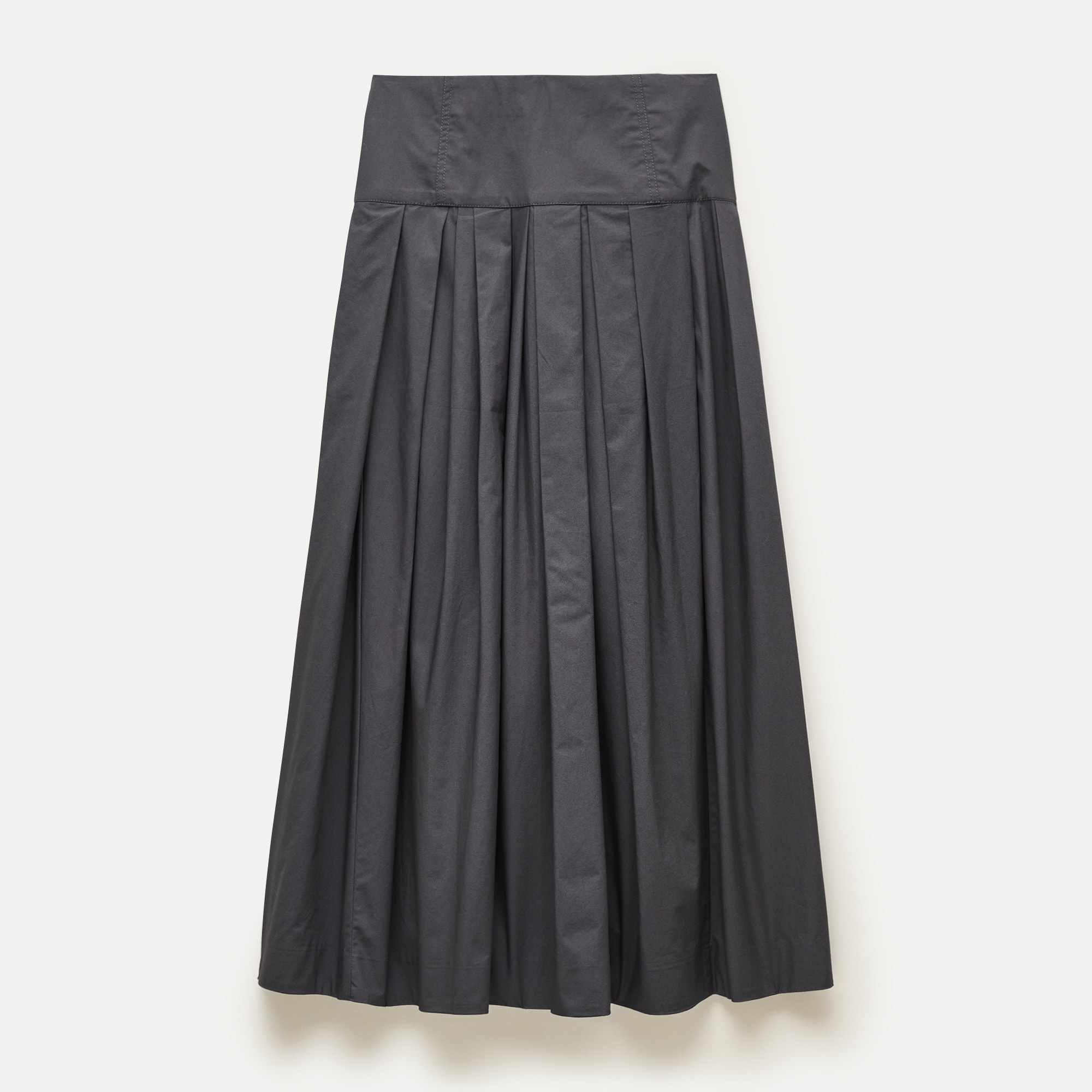 Midi Skirt in Compact Cotton Poplin