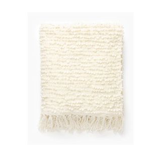 white textured wool throw