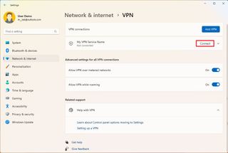 Connect to VPN via Settings