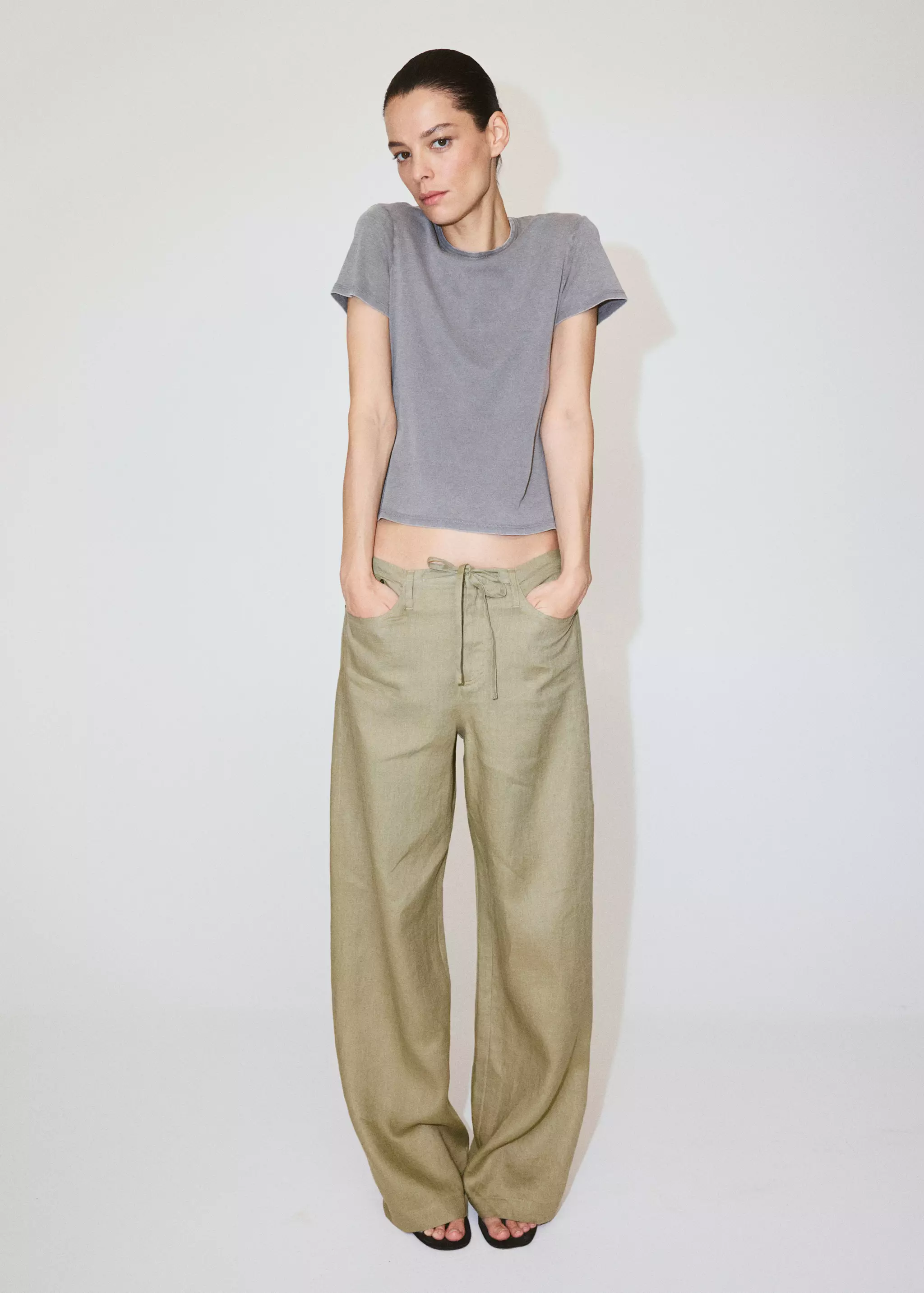 Bow Linen Trousers - Women | Mango United Kingdom