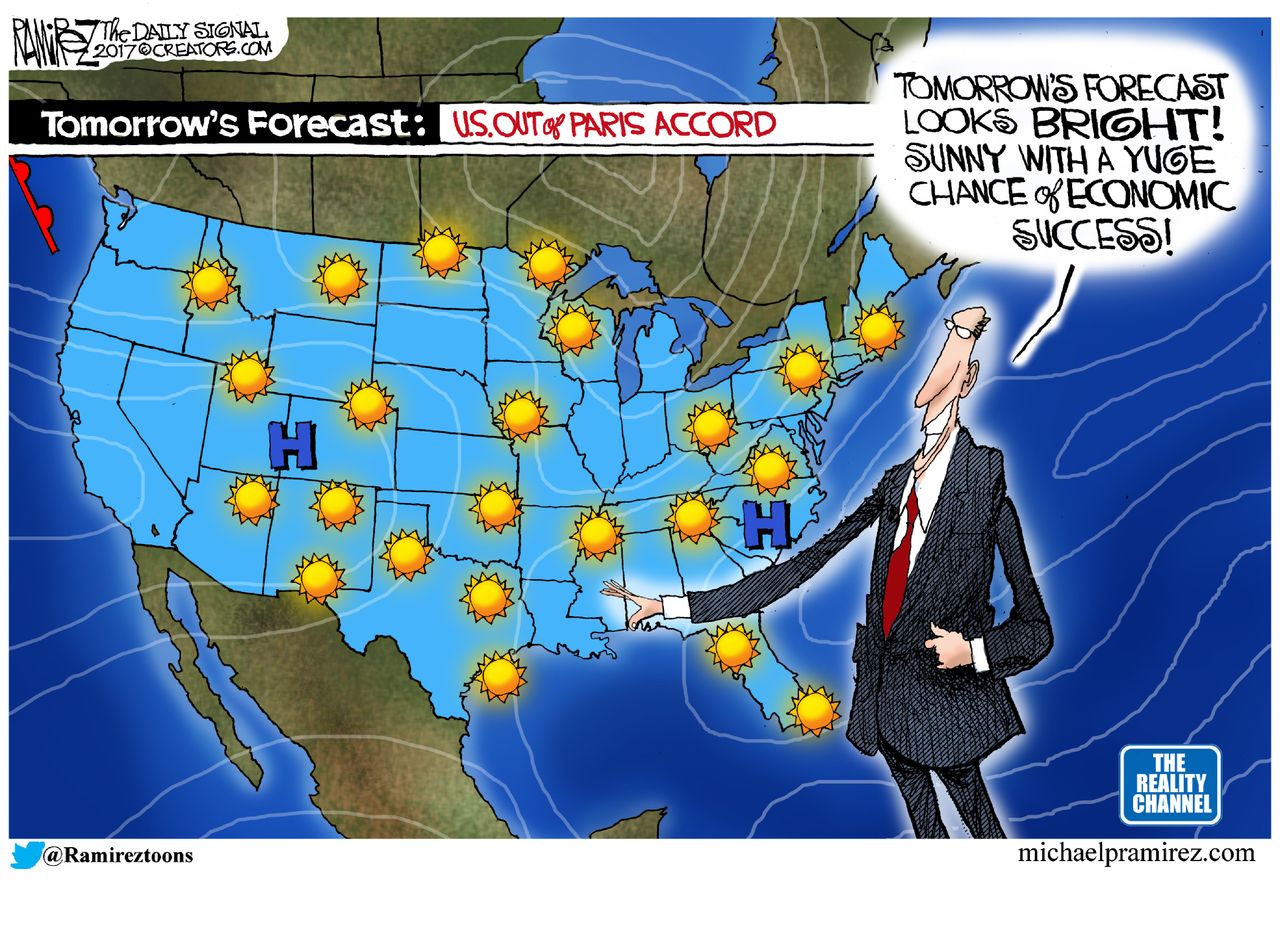 Political cartoon U.S. Trump Paris&amp;amp;nbsp;Agreement climate change economy business