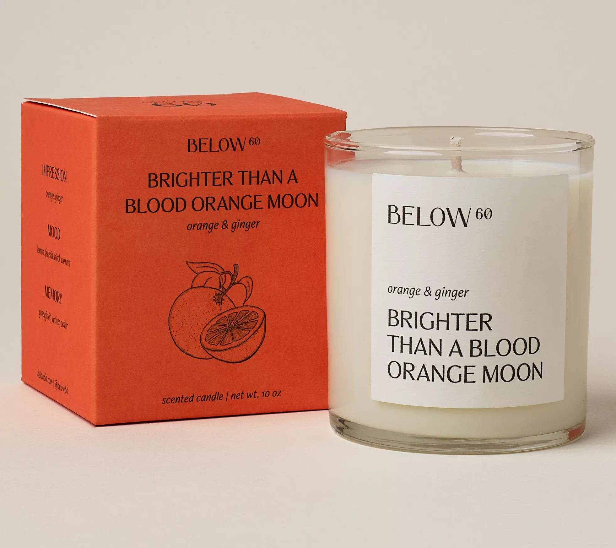 Below 60 10oz H and Poured Para Ffin-Free Soy W Ax Candle