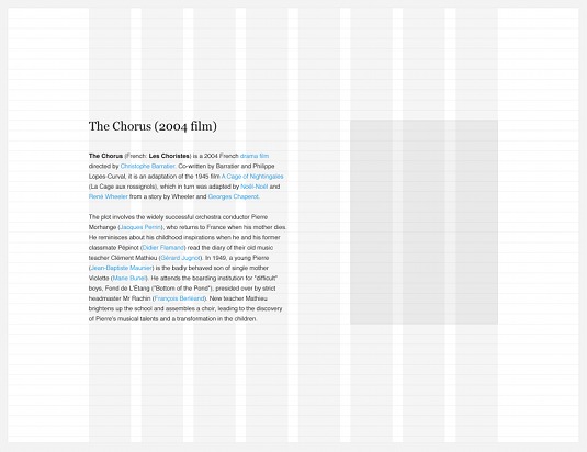1910's Wikipedia design features an eight column grid for its desktop version, with four and two column versions for tablets and phones