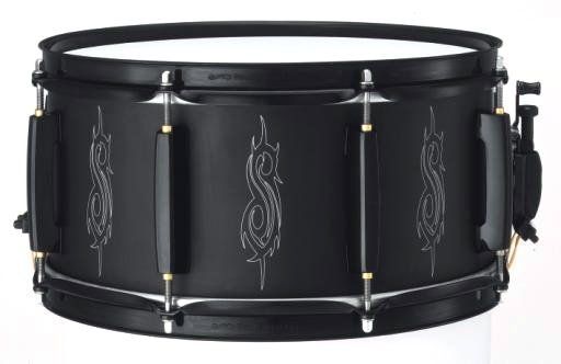 Joey Jordison's all black design with the Slipknot 'S' engraved logo.