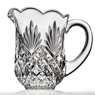 Glass crystal detail pitcher with scallop edge detail