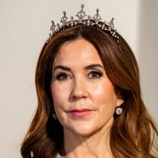 Queen Mary wearing her wedding tiara