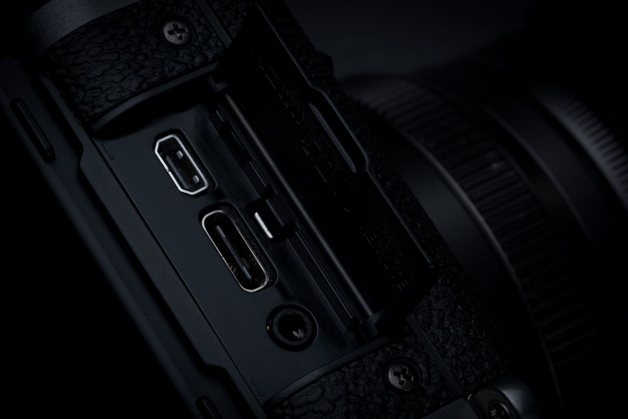 The X-T30, meanwhile, has a 2.5mm mic socket, but with no dedicated headphone port, these have to be connected via the USB-C socket instead. Image credit: Fujifilm