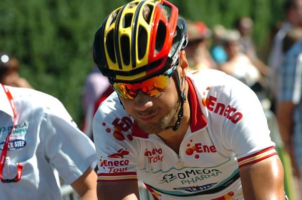 Tom Boonen (Omega Pharma-QuickStep) at the finish in Aalter.