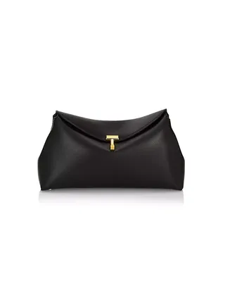 T-Lock Leather Clutch