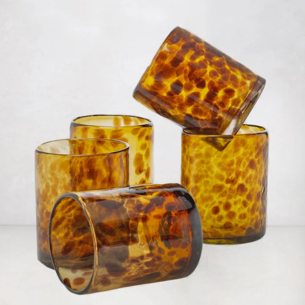 Set of tortoise print glasses