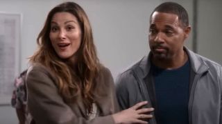 Stefania Spampinato as Carina DeLuca and Jason George as Ben Warren on Station 19.