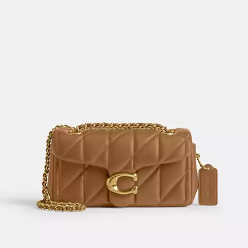 tan quilted crossbody bag