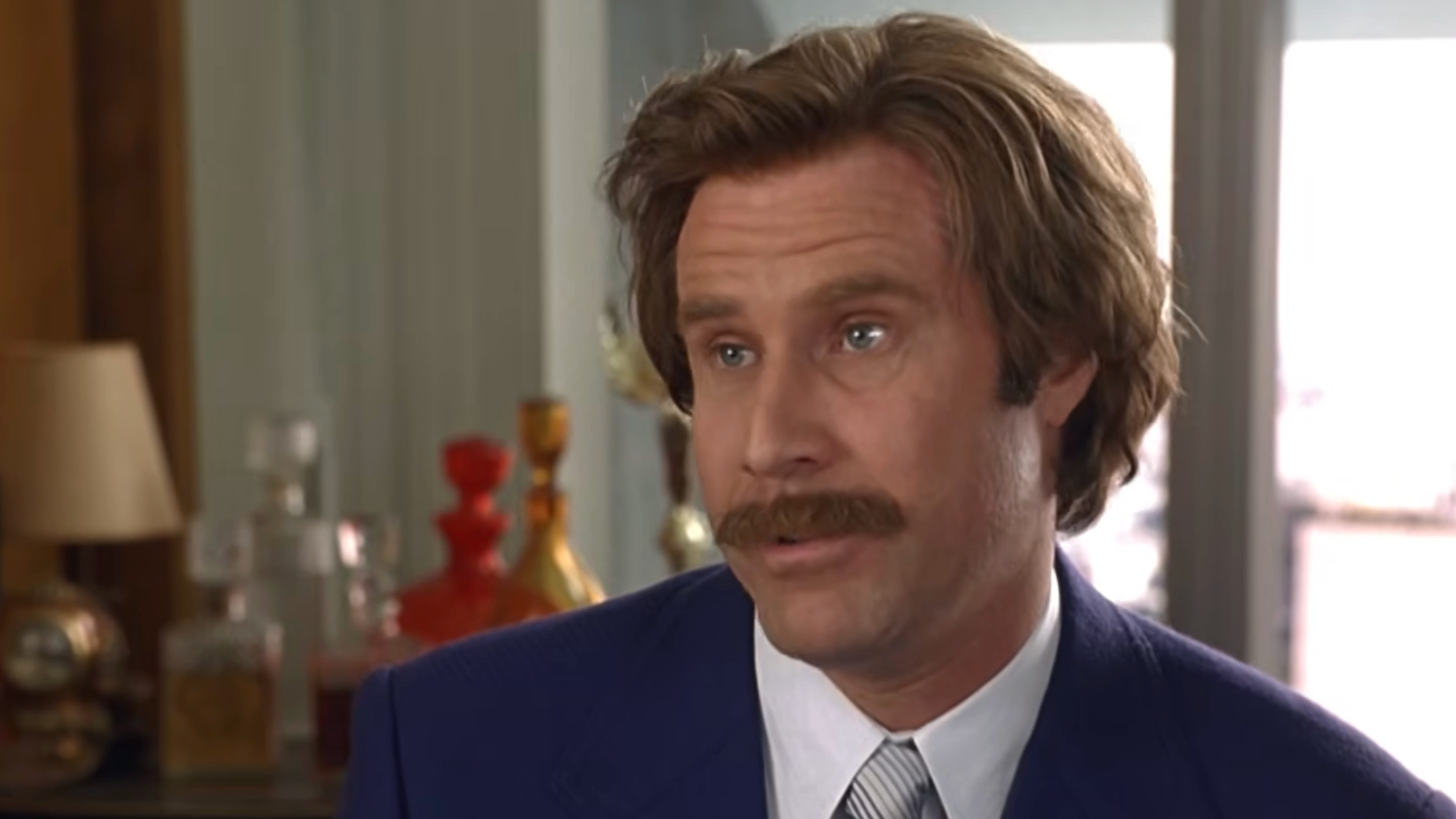 Will Ferrell sings Afternoon Delight while wearing a suit.