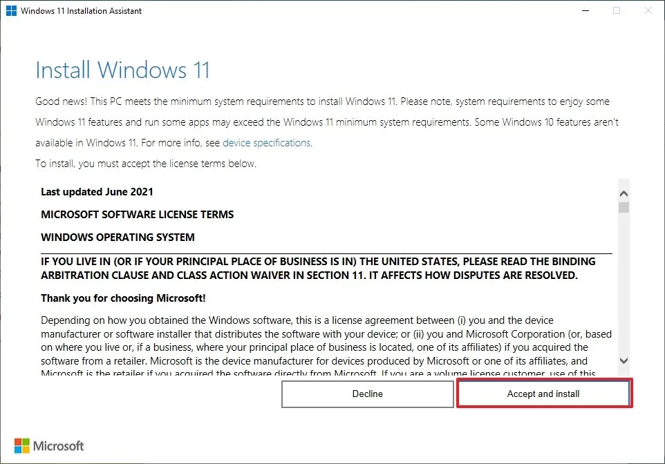 Загрузка файлов обновления Windows 11