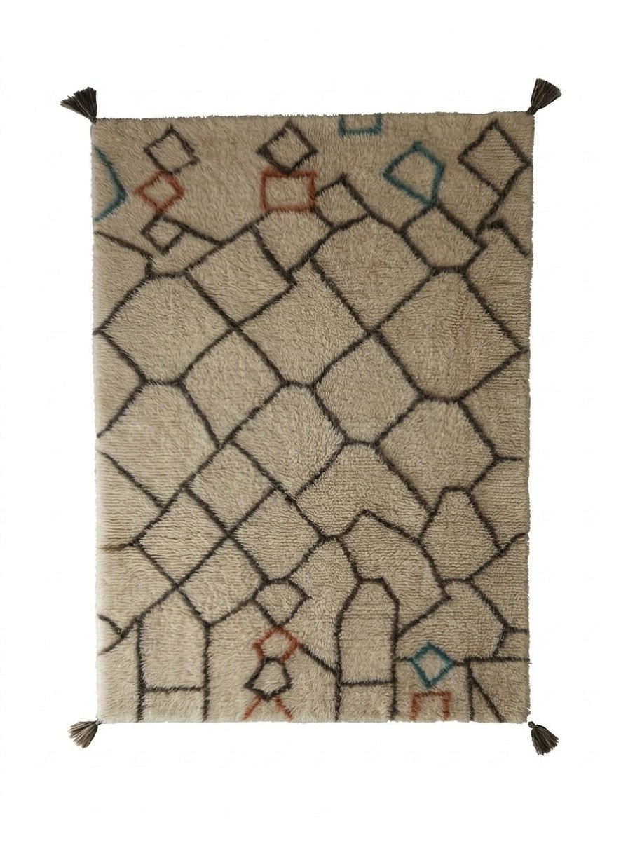 Origins Berber Knotted Chain Rug Ivory/multi