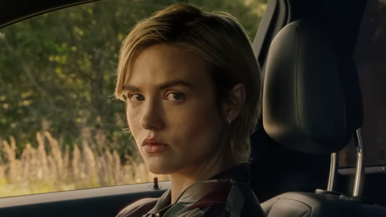 Maddie Hasson looking terrified in Bone Lake.