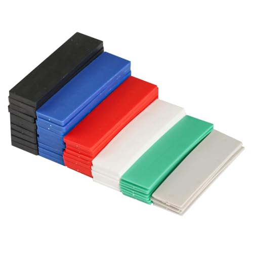 72 Pcs Plastic Packers and Shims, Flat Plastic Glazing Packers, Plastic Shims and Packers for Door and Window Glazing Glass Packers, Window and Door Spacers(100 Mm X 28 Mm X 1/2/3/4/5/6 Mm)