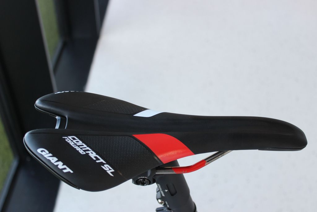 Like most major bike brands, Giant now has its own house saddles. It's unusual to see house-brand saddles on pro bikes, however, save Specialized and Bontrager
