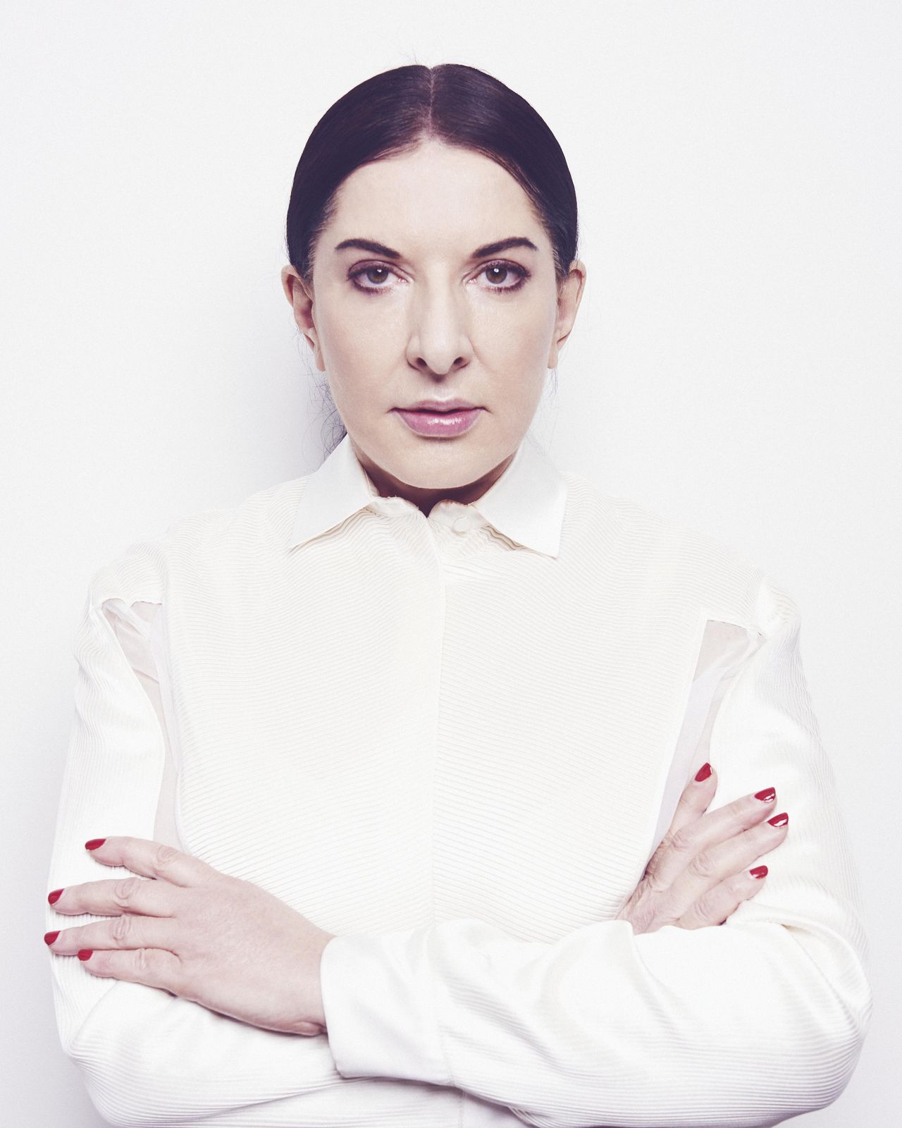 A portrait of Marina Abramovic.