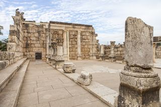 The ruins of the ancient synagogue in Capernaum; the Gospels indicate that Jesus taught there.